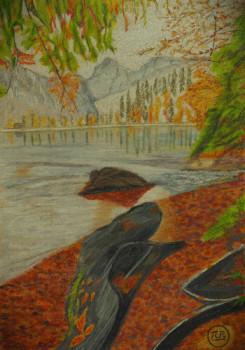 Zeitgenössisches Werk mit dem Titel « Couleurs d(automne 1 », Erstellt von PIRDESSINS