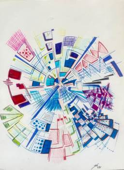 Zeitgenössisches Werk mit dem Titel « Couleur circulaire », Erstellt von DKORNOMAD