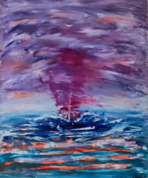 Zeitgenössisches Werk mit dem Titel « Magenta storm », Erstellt von NEEDART