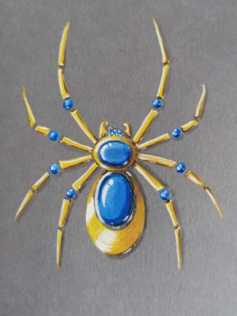 Zeitgenössisches Werk mit dem Titel « L'Arachnogemme Bleue », Erstellt von MéLODIE TIBERGHIEN