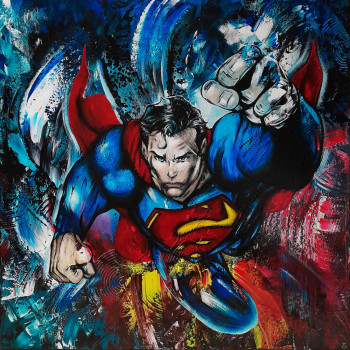 Zeitgenössisches Werk mit dem Titel « Invincible Superman », Erstellt von ESTELLE BARBET