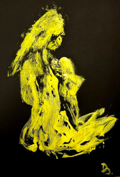 Zeitgenössisches Werk mit dem Titel « MONOCHROME NU JAUNE », Erstellt von ARTDANAUX