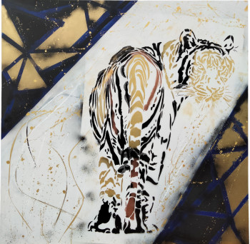 Zeitgenössisches Werk mit dem Titel « Le tigre abstrait », Erstellt von PICANT