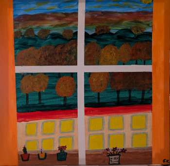 Zeitgenössisches Werk mit dem Titel « Fensterblick », Erstellt von G.K.