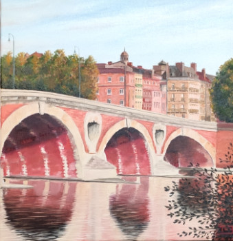 Zeitgenössisches Werk mit dem Titel « Fin d'été sur le Pont Neuf à Toulouse », Erstellt von THIERRY LE BOULANGER