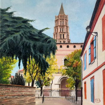 Zeitgenössisches Werk mit dem Titel « Le clocher de la Basilique Saint Sernin », Erstellt von THIERRY LE BOULANGER