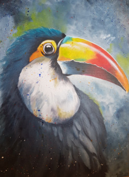 Zeitgenössisches Werk mit dem Titel « Toucan », Erstellt von MARGAUX STEVENOT