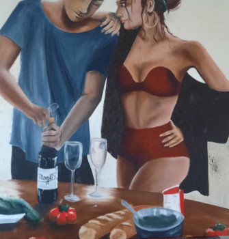 Zeitgenössisches Werk mit dem Titel « Couple », Erstellt von MARGAUX STEVENOT