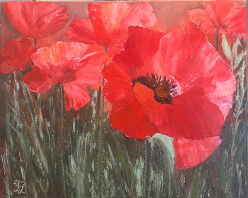 Zeitgenössisches Werk mit dem Titel « Coquelicots », Erstellt von TATIANA LASHCHENKOVA