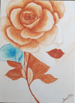 Zeitgenössisches Werk mit dem Titel « Comme une fleur », Erstellt von JACQUELINE