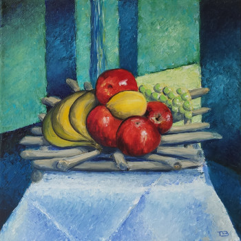 Zeitgenössisches Werk mit dem Titel « Nature morte en bleu », Erstellt von THIERRY LE BOULANGER