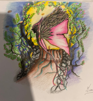 Zeitgenössisches Werk mit dem Titel « La fée des roses », Erstellt von ART'NAR CHIC