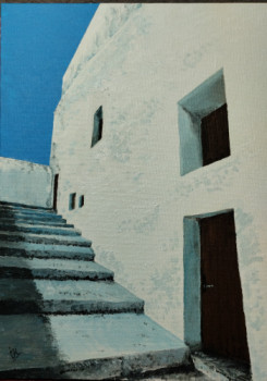 Zeitgenössisches Werk mit dem Titel « Azul/Blanco nº10 », Erstellt von ANTONIO CERON