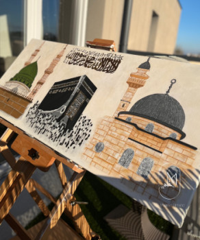 Zeitgenössisches Werk mit dem Titel « 3 Holy Mosques », Erstellt von MA PLUME ORNéE