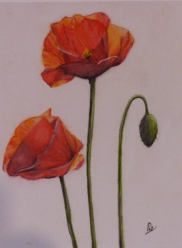 Zeitgenössisches Werk mit dem Titel « Rouge coquelicot », Erstellt von PATCHA CRéATIONS