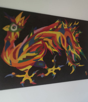 Zeitgenössisches Werk mit dem Titel « Coq flamboyant », Erstellt von MARC BIENCOURT