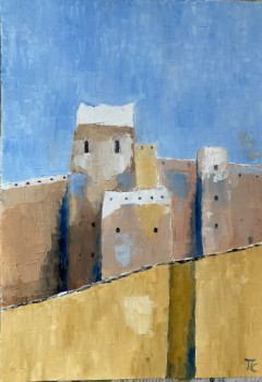 Zeitgenössisches Werk mit dem Titel « Huile sur papier 10 », Erstellt von MOLIA