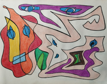 Zeitgenössisches Werk mit dem Titel « Complexité, 4 », Erstellt von MIREILLE DELGENèS