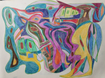 Zeitgenössisches Werk mit dem Titel « Complexité, 5 », Erstellt von MIREILLE DELGENèS