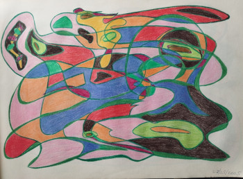 Zeitgenössisches Werk mit dem Titel « Complexité, 10 », Erstellt von MIREILLE DELGENèS