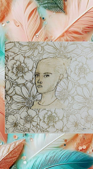 Zeitgenössisches Werk mit dem Titel « Rêveuse », Erstellt von MARJOCREART