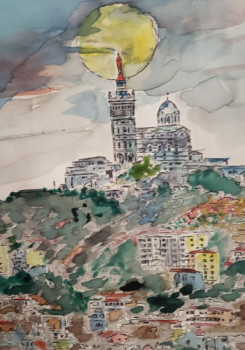 Zeitgenössisches Werk mit dem Titel « Marseille ~ ND de la Garde », Erstellt von CHOUANS