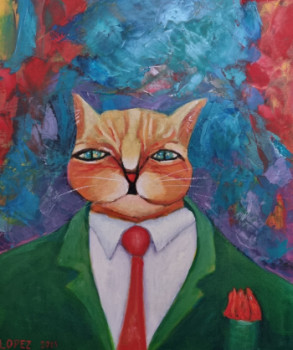 Zeitgenössisches Werk mit dem Titel « Le félin dandy », Erstellt von ANTOINE LOPEZ