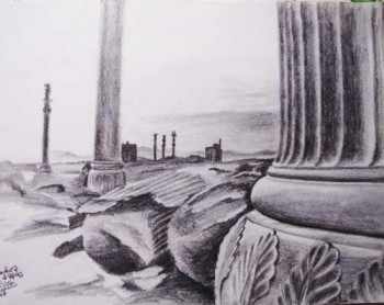 Zeitgenössisches Werk mit dem Titel « Les ruines de Persepolis 1 », Erstellt von MAHTAB