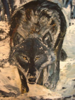 Zeitgenössisches Werk mit dem Titel « Loup noir », Erstellt von DAN.LECLERCQ