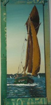 Zeitgenössisches Werk mit dem Titel « un vieux greement vert aux voiles cachou », Erstellt von LUDO