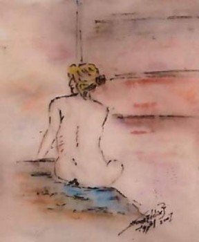 Zeitgenössisches Werk mit dem Titel « femme nue », Erstellt von AKHARROUB