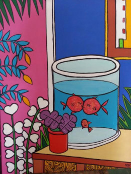 Zeitgenössisches Werk mit dem Titel « Homage aux aquariums de Matisse », Erstellt von STEF