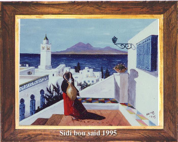 Zeitgenössisches Werk mit dem Titel « Sidi bou said 1995 », Erstellt von EMILE RAMIS