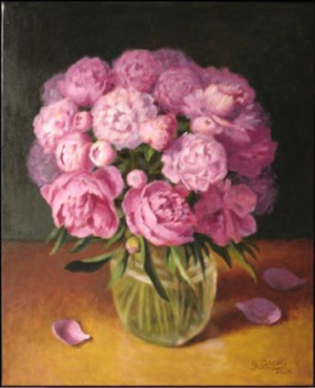 Zeitgenössisches Werk mit dem Titel « pivoines », Erstellt von GUERINO ANGELI