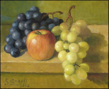 Zeitgenössisches Werk mit dem Titel « pomme et raisins », Erstellt von GUERINO ANGELI