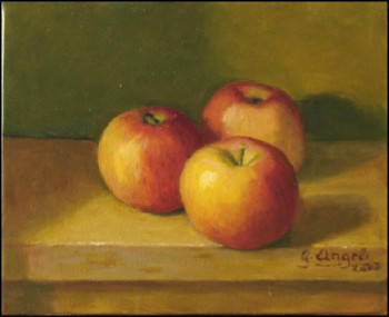 Zeitgenössisches Werk mit dem Titel « trois pommes », Erstellt von GUERINO ANGELI