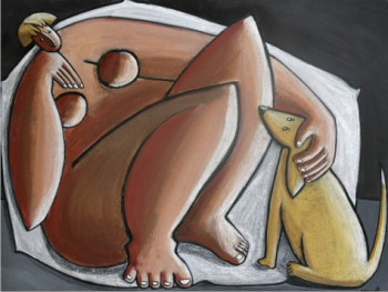 Zeitgenössisches Werk mit dem Titel « NANA et NINA », Erstellt von NATHALIE MOLIN