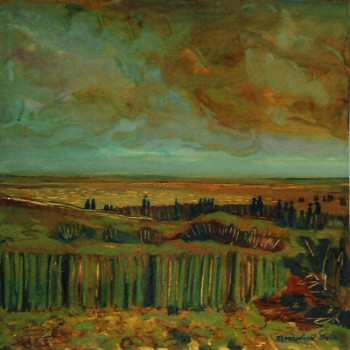 Zeitgenössisches Werk mit dem Titel « Warm Evening », Erstellt von LéNA TERESHONOK