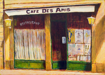 Zeitgenössisches Werk mit dem Titel « Café des Amis 2 », Erstellt von PETER HOBDEN