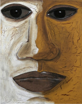 Zeitgenössisches Werk mit dem Titel « VISAGE D'AFRIQUE », Erstellt von NATHALIE MOLIN