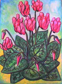 Zeitgenössisches Werk mit dem Titel « Cyclamen », Erstellt von STEPHANE CUNY