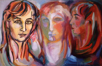 Zeitgenössisches Werk mit dem Titel « Triple portrait », Erstellt von BRIGITTE SIMON