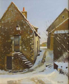 Zeitgenössisches Werk mit dem Titel « Ruelle sous la neige », Erstellt von MARCEL DUMAS