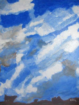 Zeitgenössisches Werk mit dem Titel « cumulus au dessus d'une colline », Erstellt von ANIA