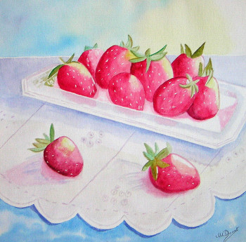 Zeitgenössisches Werk mit dem Titel « fraises », Erstellt von ARCENCIELDEMARIE