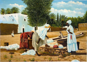 Zeitgenössisches Werk mit dem Titel « laveuses de linge », Erstellt von ABDELMALEK FILAH