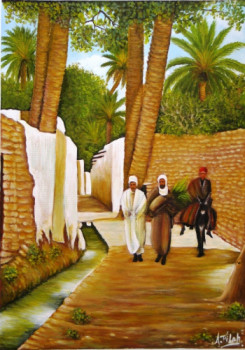 Zeitgenössisches Werk mit dem Titel « une rue à laghouat », Erstellt von ABDELMALEK FILAH