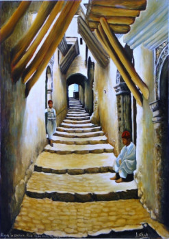 Zeitgenössisches Werk mit dem Titel « une rue ou casbah alger », Erstellt von ABDELMALEK FILAH