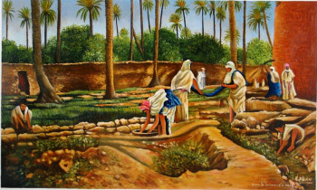 Zeitgenössisches Werk mit dem Titel « La palmerai laghouat (Algérie) », Erstellt von ABDELMALEK FILAH