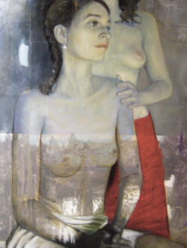 Zeitgenössisches Werk mit dem Titel « Deux femmes et jupe rouge », Erstellt von LARTIGUE